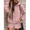 imageSHEWIN Women 2 Piece Outfits Sweatsuit Lounge Sets Oversized Hoodie Sweatshirt Shorts Tracksuit SetB Pink