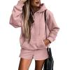 imageSHEWIN Women 2 Piece Outfits Sweatsuit Lounge Sets Oversized Hoodie Sweatshirt Shorts Tracksuit SetB Pink