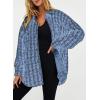 imageSHEWIN Women 2024 Long Sleeve Button Down Shackets Fashion Plaid Pocket Shirts JacketAshleigh Blue