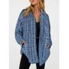 imageSHEWIN Women 2024 Long Sleeve Button Down Shackets Fashion Plaid Pocket Shirts JacketAshleigh Blue