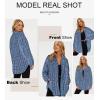 imageSHEWIN Women 2024 Long Sleeve Button Down Shackets Fashion Plaid Pocket Shirts JacketAshleigh Blue