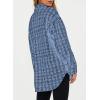 imageSHEWIN Women 2024 Long Sleeve Button Down Shackets Fashion Plaid Pocket Shirts JacketAshleigh Blue