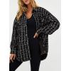 imageSHEWIN Women 2024 Long Sleeve Button Down Shackets Fashion Plaid Pocket Shirts JacketBlack