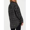imageSHEWIN Women 2024 Long Sleeve Button Down Shackets Fashion Plaid Pocket Shirts JacketBlack