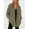 imageSHEWIN Women 2024 Long Sleeve Button Down Shackets Fashion Plaid Pocket Shirts JacketJungle Green