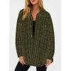 imageSHEWIN Women 2024 Long Sleeve Button Down Shackets Fashion Plaid Pocket Shirts JacketJungle Green