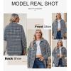 imageSHEWIN Women 2024 Long Sleeve Button Down Shackets Fashion Plaid Pocket Shirts JacketMedium Grey