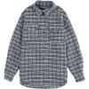 imageSHEWIN Women 2024 Long Sleeve Button Down Shackets Fashion Plaid Pocket Shirts JacketMedium Grey