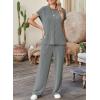 imageSHEWIN Womens 2 Piece Outfits Lounge Sets Casual Cap Sleeve Pullover Tops Matching Drawstring Wide Leg Pants Tracksuit SetMedium Grey