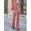 imageSHEWIN Womens 2 Piece Outfits Lounge Sets Casual Cap Sleeve Pullover Tops Matching Drawstring Wide Leg Pants Tracksuit SetMineral Red