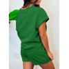 imageSHEWIN Womens 2 Piece Outfits Lounge Sets Casual Short Sleeve Shirts Shorts Cozy Pajamas Sweatsuit SetB Dark Green
