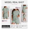 imageSHEWIN Womens 2 Piece Outfits Lounge Sets Casual Short Sleeve Shirts Shorts Cozy Pajamas Sweatsuit SetB Grass Green