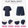 imageSHEWIN Womens 2 Piece Outfits Lounge Sets Casual Short Sleeve Shirts Shorts Cozy Pajamas Sweatsuit SetB Navy Blue