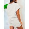 imageSHEWIN Womens 2 Piece Outfits Lounge Sets Casual Short Sleeve Shirts Shorts Cozy Pajamas Sweatsuit SetB White