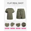 imageSHEWIN Womens 2 Piece Outfits Lounge Sets Casual Short Sleeve Shirts Shorts Cozy Pajamas Sweatsuit SetC Army Green
