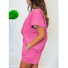 imageSHEWIN Womens 2 Piece Outfits Lounge Sets Casual Short Sleeve Shirts Shorts Cozy Pajamas Sweatsuit SetC Pink
