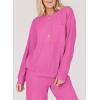 imageSHEWIN Womens 2 Piece Outfits Waffle Knit Lounge Sets Casual Long Sleeve Pullover Drawstring Jogger Pants Tracksuit SetBright Pink