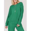 imageSHEWIN Womens 2 Piece Outfits Waffle Knit Lounge Sets Casual Long Sleeve Pullover Drawstring Jogger Pants Tracksuit SetDark Green
