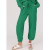 imageSHEWIN Womens 2 Piece Outfits Waffle Knit Lounge Sets Casual Long Sleeve Pullover Drawstring Jogger Pants Tracksuit SetDark Green