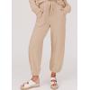 imageSHEWIN Womens 2 Piece Outfits Waffle Knit Lounge Sets Casual Long Sleeve Pullover Drawstring Jogger Pants Tracksuit SetKhaki