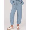 imageSHEWIN Womens 2 Piece Outfits Waffle Knit Lounge Sets Casual Long Sleeve Pullover Drawstring Jogger Pants Tracksuit SetLight Blue