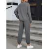imageSHEWIN Womens 2 Piece Outfits Waffle Knit Lounge Sets Casual Long Sleeve Pullover Drawstring Jogger Pants Tracksuit SetLight Grey
