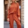 imageSHEWIN Womens 2 Piece Outfits Waffle Knit Lounge Sets Casual Long Sleeve Pullover Drawstring Jogger Pants Tracksuit SetOrange