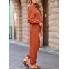 imageSHEWIN Womens 2 Piece Outfits Waffle Knit Lounge Sets Casual Long Sleeve Pullover Drawstring Jogger Pants Tracksuit SetOrange