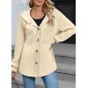 imageSHEWIN Womens Shacket Casual Fall Jackets Hooded Loose Long Sleeve Tops Button Down CoatApricot