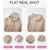 imageSHEWIN Womens Shacket Casual Fall Jackets Hooded Loose Long Sleeve Tops Button Down CoatBeige