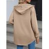 imageSHEWIN Womens Shacket Casual Fall Jackets Hooded Loose Long Sleeve Tops Button Down CoatBeige