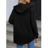 imageSHEWIN Womens Shacket Casual Fall Jackets Hooded Loose Long Sleeve Tops Button Down CoatBlack