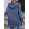imageSHEWIN Womens Shacket Casual Fall Jackets Hooded Loose Long Sleeve Tops Button Down CoatBlue