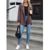 imageSHEWIN Womens Shacket Casual Fall Jackets Hooded Loose Long Sleeve Tops Button Down CoatChestnut