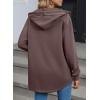 imageSHEWIN Womens Shacket Casual Fall Jackets Hooded Loose Long Sleeve Tops Button Down CoatChestnut