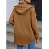 imageSHEWIN Womens Shacket Casual Fall Jackets Hooded Loose Long Sleeve Tops Button Down CoatCinnamon