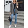 imageSHEWIN Womens Shacket Casual Fall Jackets Hooded Loose Long Sleeve Tops Button Down CoatDark Grey