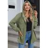 imageSHEWIN Womens Shacket Casual Fall Jackets Hooded Loose Long Sleeve Tops Button Down CoatGreen