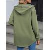 imageSHEWIN Womens Shacket Casual Fall Jackets Hooded Loose Long Sleeve Tops Button Down CoatGreen