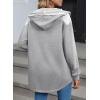 imageSHEWIN Womens Shacket Casual Fall Jackets Hooded Loose Long Sleeve Tops Button Down CoatGrey