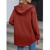 imageSHEWIN Womens Shacket Casual Fall Jackets Hooded Loose Long Sleeve Tops Button Down CoatRed