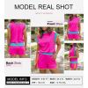 imageSHEWIN Womens Two Piece Lounge Sets Casual Short Sleeve Pullover Tops Matching Shorts Loungewear Tracksuit SetB Hot Pink