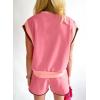 imageSHEWIN Womens Two Piece Lounge Sets Casual Short Sleeve Pullover Tops Matching Shorts Loungewear Tracksuit SetB Pink