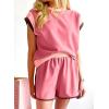 imageSHEWIN Womens Two Piece Lounge Sets Casual Short Sleeve Pullover Tops Matching Shorts Loungewear Tracksuit SetB Pink