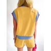 imageSHEWIN Womens Two Piece Lounge Sets Casual Short Sleeve Pullover Tops Matching Shorts Loungewear Tracksuit SetD Yellow