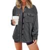 imageSHEWIN Shackets for Women 2024 Casual Long Sleeve Tops Button Down Plaid Fall JacketsA1dark Grey