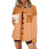 imageSHEWIN Shackets for Women 2024 Casual Long Sleeve Tops Button Down Plaid Fall JacketsA1grapefruit Orange