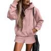 imageSHEWIN Women 2 Piece Outfits Sweatsuit Lounge Sets Oversized Hoodie Sweatshirt Shorts Tracksuit SetB Pink