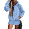 imageSHEWIN Women 2 Piece Outfits Sweatsuit Lounge Sets Oversized Hoodie Sweatshirt Shorts Tracksuit SetB Sky Blue