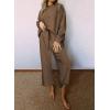 imageSHEWIN Womens 2 Piece Outfits Sweatsuit Casual Long Sleeve Pullover Tops and Drawstring Wide Leg Pants Lounge SetsB Brown